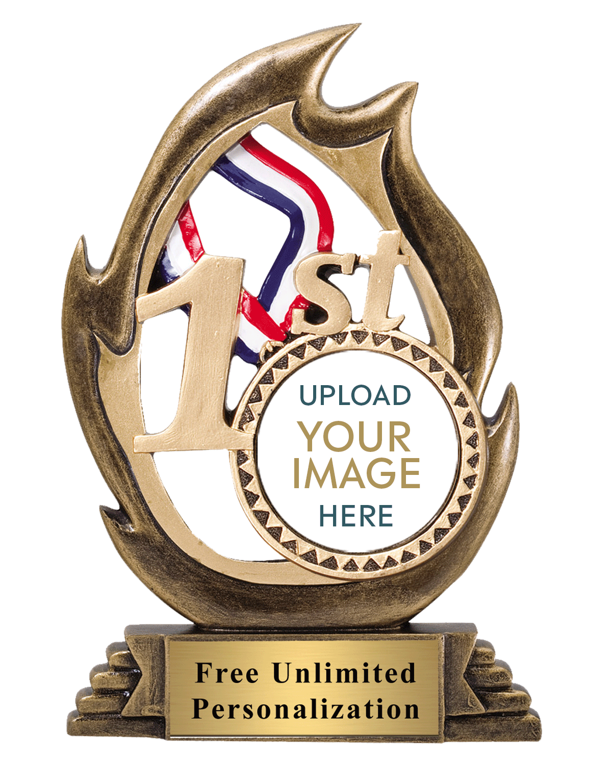 1st Place Flame Custom Insert Trophy - Medals Award SKU: RFL51B-CM Medals Award 客製 - Medals Award 1st Place Flame Custom Insert Trophy