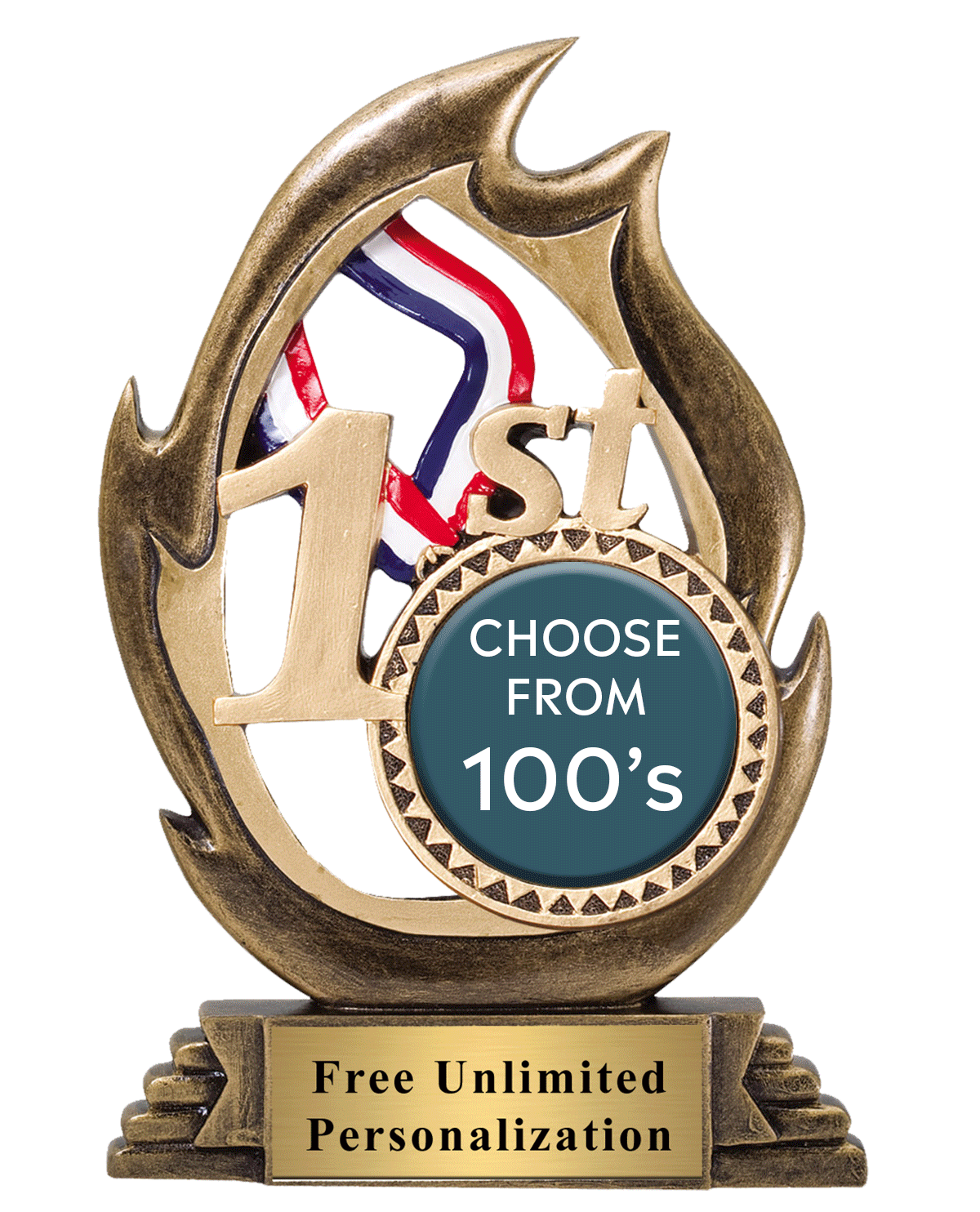 1st Place Flame Insert Trophy - Medals Award SKU: RFL51B Medals Award 客製 - Medals Award 1st Place Flame Insert Trophy