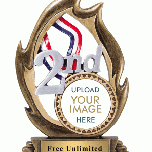 2nd Place Flame Custom Insert Trophy