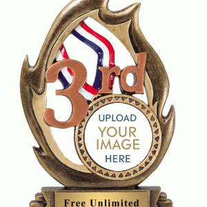 3rd Place Flame Custom Insert Trophy