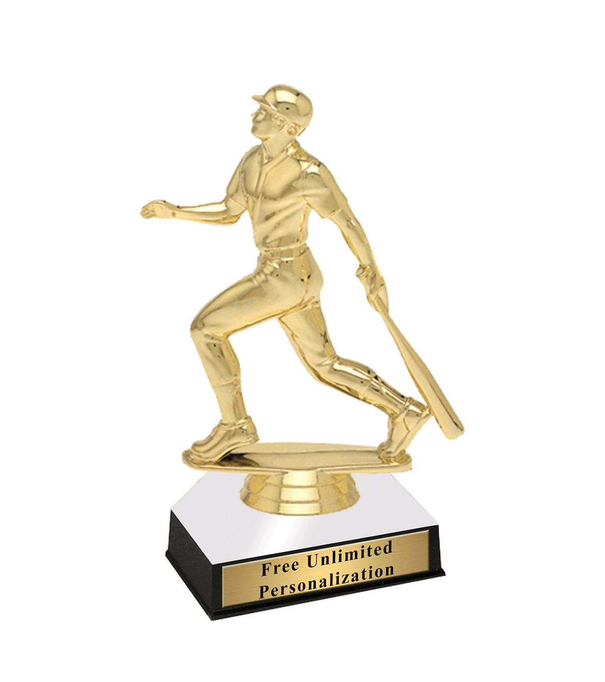 Baseball Trophy on Home Plate Base Medals Award