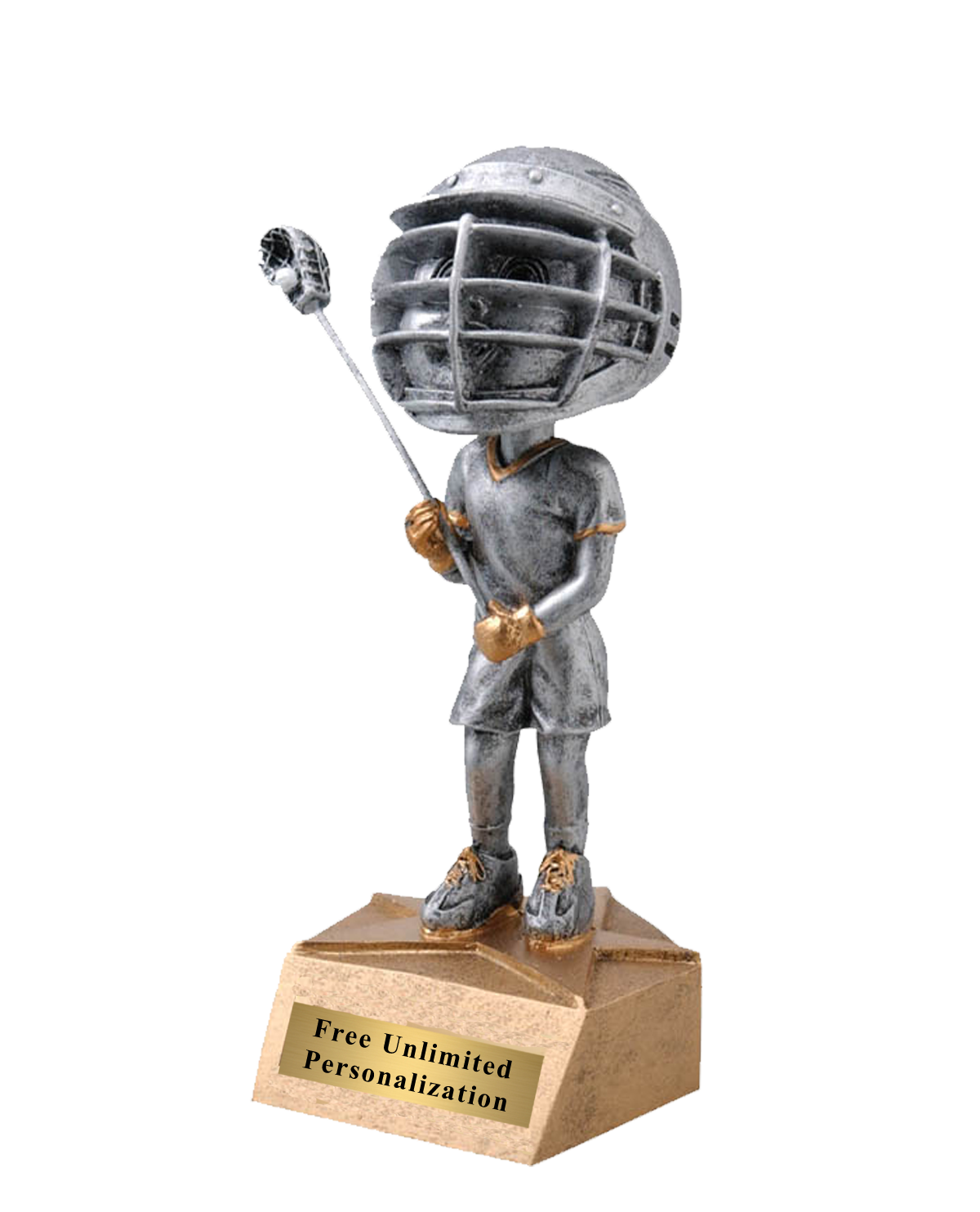 Bobblehead Lacrosse Trophy Male Medals Award