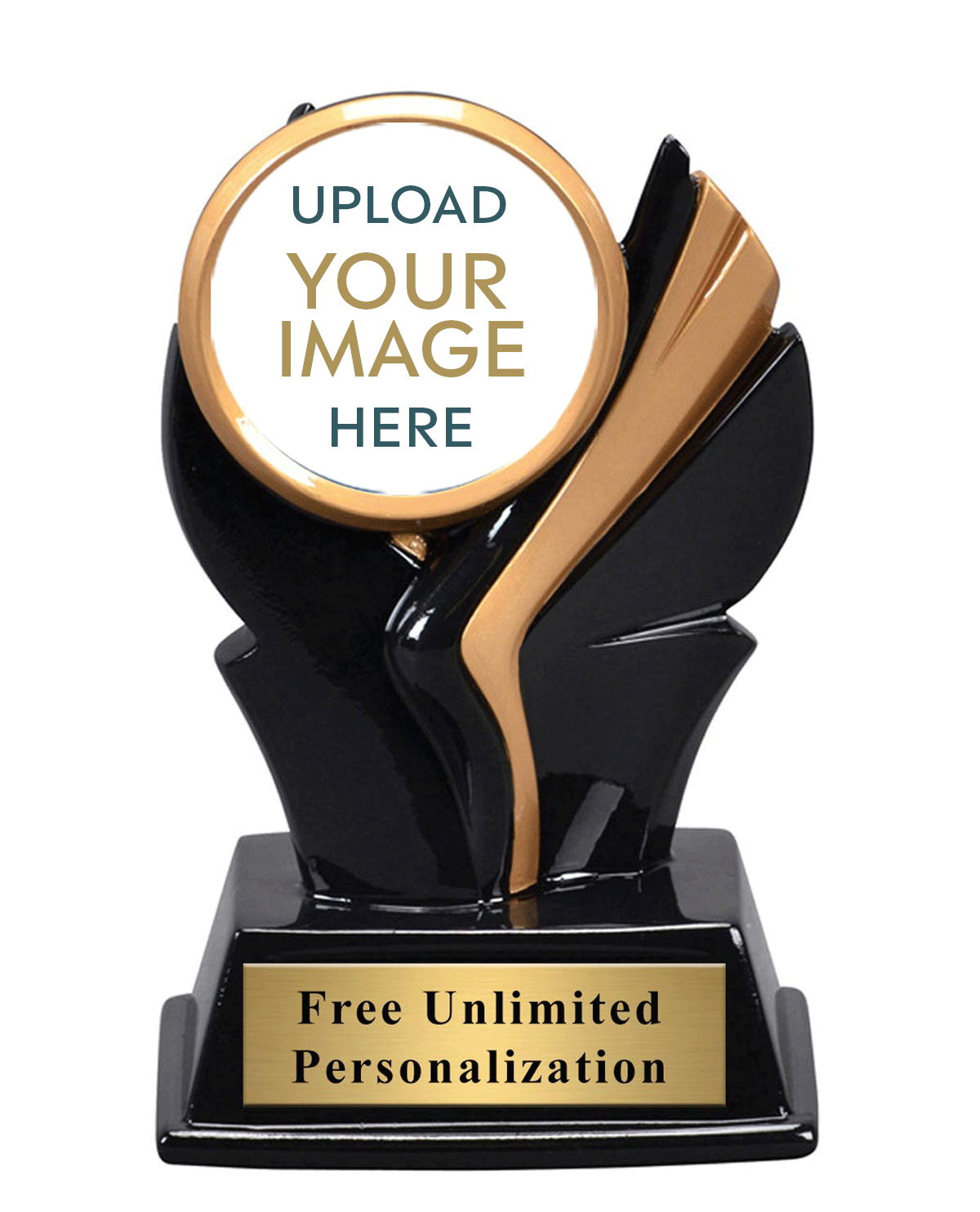 Black and Gold Wing Custom Insert Trophy - Medals Award SKU: 93651GS-CM Medals Award 客製 - Medals Award Black and Gold Wing Custom Insert Trophy