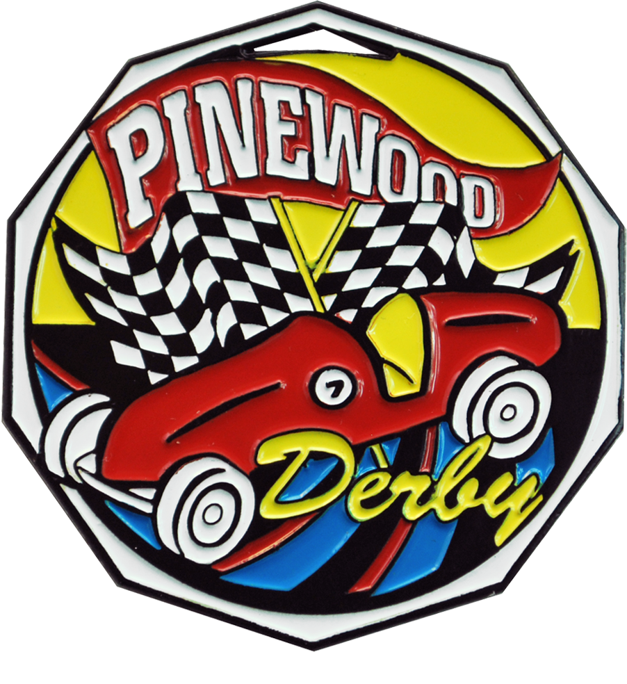 Bright Color Pinewood Derby Medal - Medals Award