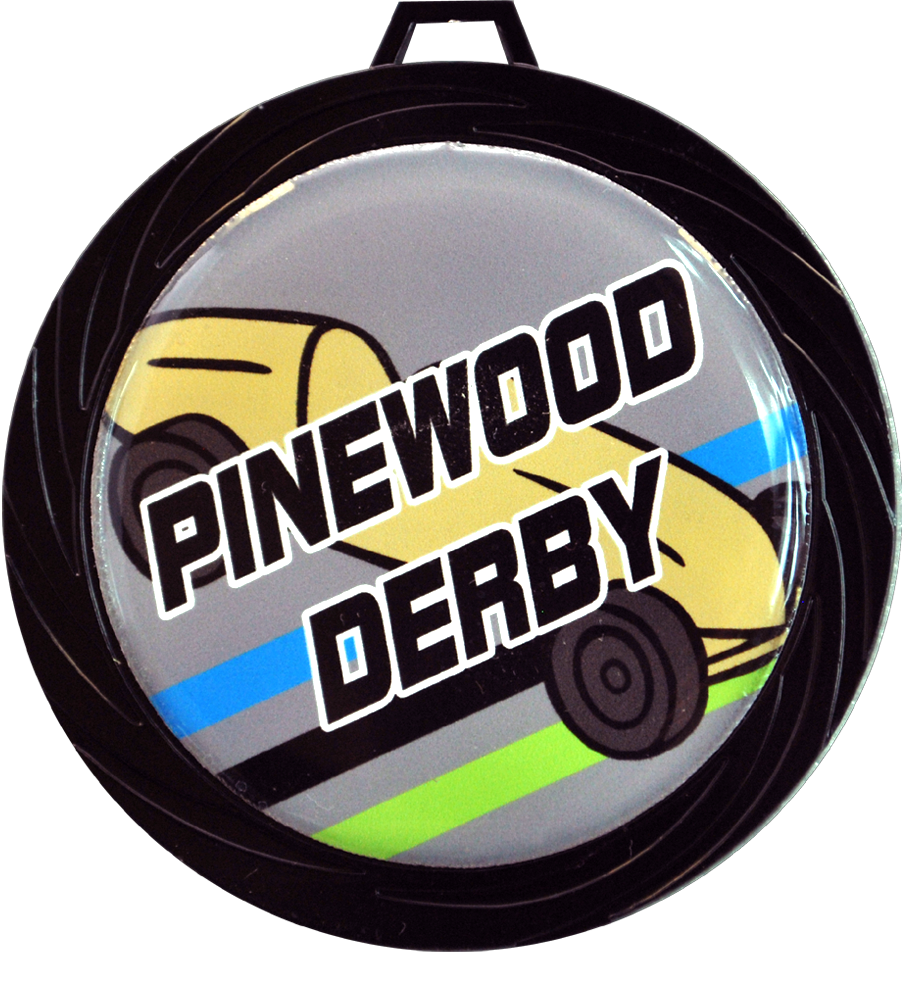 Black Lazer Pinewood Derby Medal Medals Award