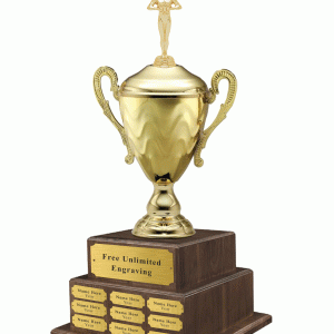Perpetual Gold Metal Cup with Figure Animated