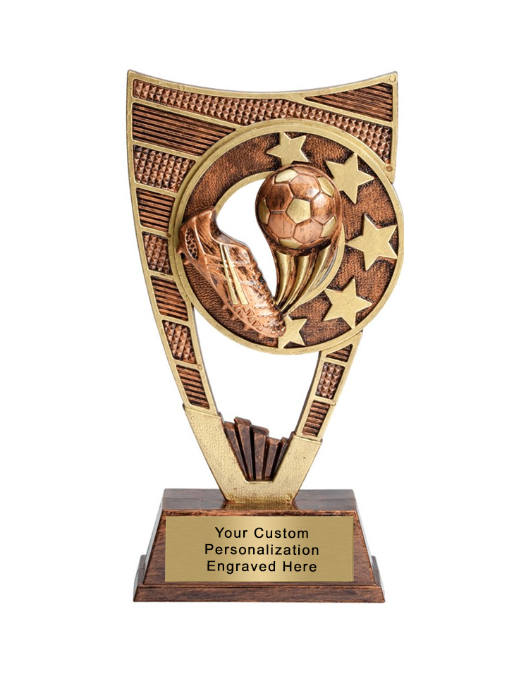 Jumbo 9 inch Motion Shield Soccer Trophy Medals Award