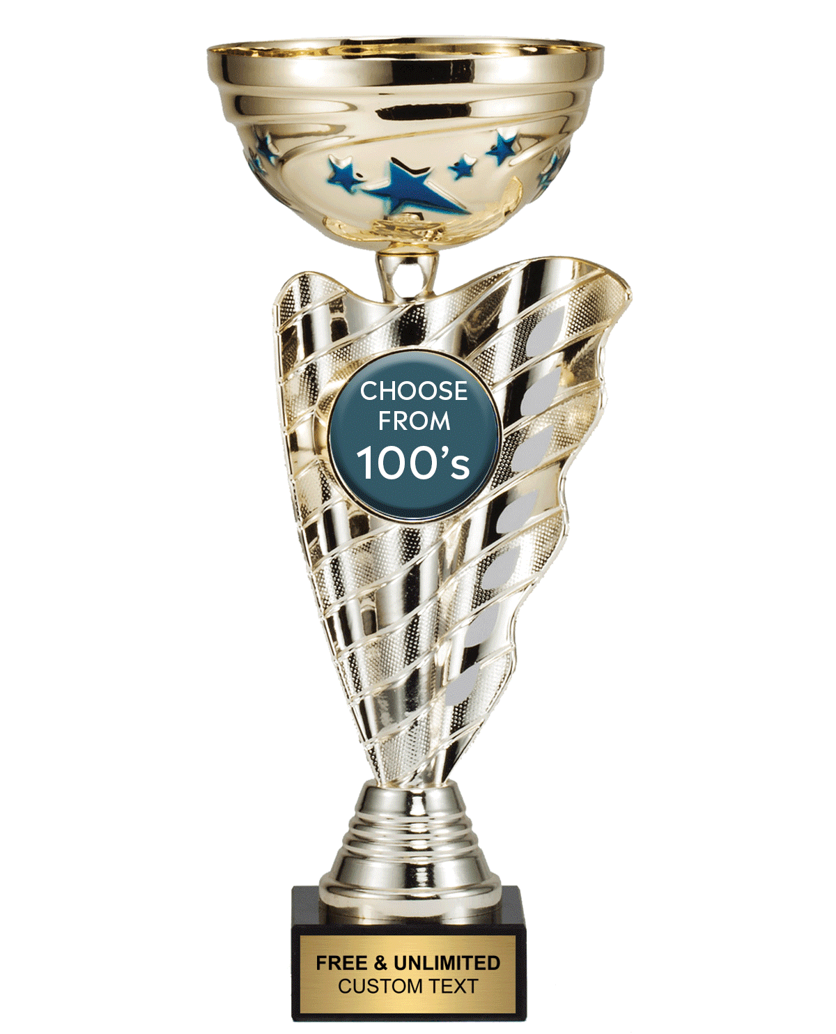 Swirl & Blue Star Insert Cup - Medals Award SKU: AMC39C Medals Award 客製 - Medals Award Swirl & Blue Star Insert Cup