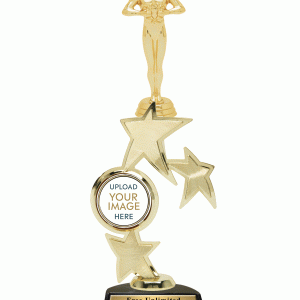 Triple Star Spin Action Custom Insert Trophy