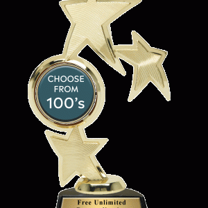 Triple Star Spin Insert Trophy