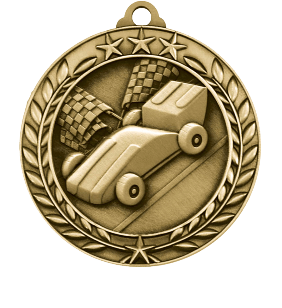 Small Star Wreath Pinewood Derby Medal - Medals Award